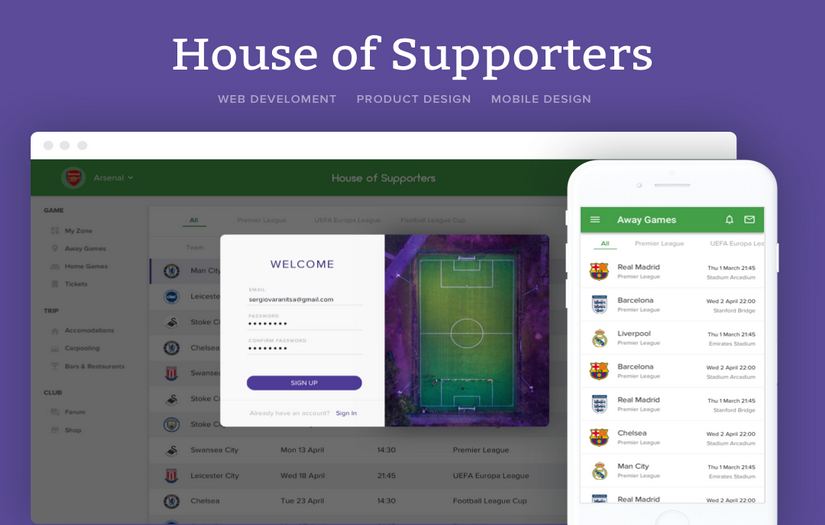 'House of Supporters' Web Development & Product Design screenshot 1